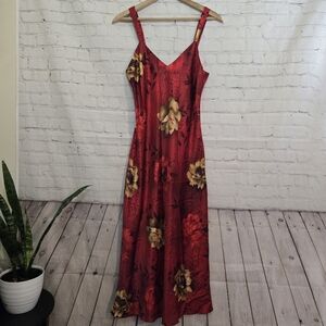 Vtg Inner Most Nightgown Sz M Moody Red Floral Slip Romantic 90s Y2K Goth Grunge